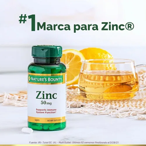 Vista 4 de Nature's Bounty Cápsulas de zinc de 50 mg, sin sabor, 100 unidades, paquete de 2