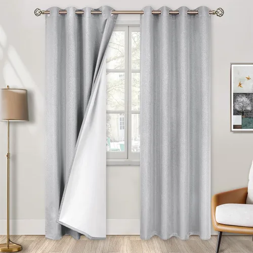 Vista 23 de BGment - Cortinas blackout blancas para dormitorio de 84 pulgadas de largo, juego de 2 paneles, cortinas para dormitorio con aislamiento térmico