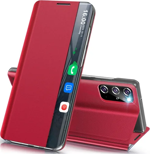 Vista 19 de Funda de teléfono para Samsung Galaxy A16 5G, Clear View Window Funda delgada de lujo para teléfono Galaxy A16 con soporte, funda protectora