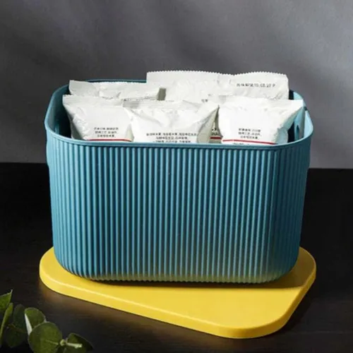 Vista 5 de Garneck 1 caja de almacenamiento de plástico con tapa, elegante organizador para ropa, cosméticos y decoración del hogar más versátil y opción