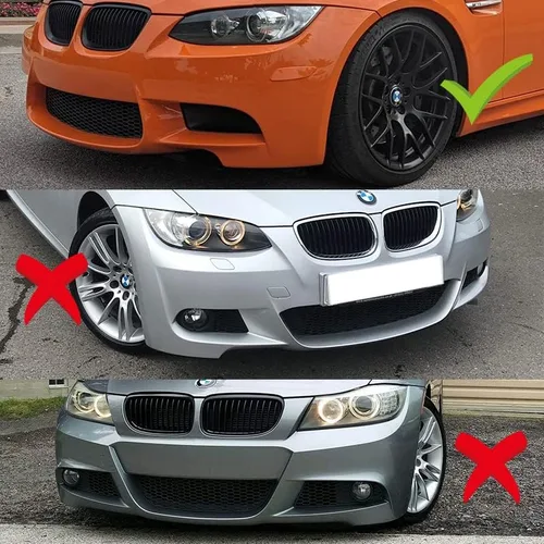 Vista 6 de Kit de 3 piezas de parachoques delantero compatible con BMW E90 E92 E93 M3 2008-2013, alerón de protección divisor estilo STP, difusor de aire