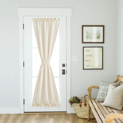 Vista 41 de NICETOWN - Cortinas de luz lateral para puerta de 72 pulgadas de largo para ventanas de lino, cortinas opacas para privacidad con protección contra