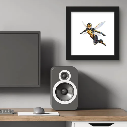 Vista 6 de Trends International Gallery Pops Marvel Comics Avengers - Póster de pared de avispa, 12 x 12 pulgadas, versión enmarcada en negro