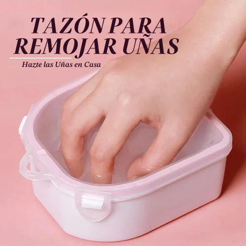 Vista 2 de Cuenco de remojo de uñas, kit de removedor de esmalte de uñas de gel, cuenco de manicura para manos, herramientas de eliminación de polvo