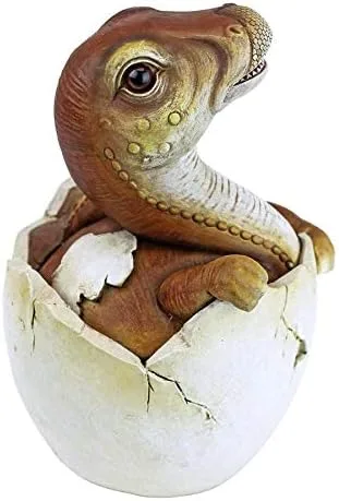 Vista 5 de Design Toscano Estatua de huevo de dinosaurio Baby Raptor