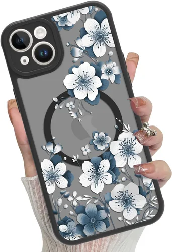 Vista 12 de Funda magnética para iPhone 17 Pro [compatible con MagSafe], bonita funda de moda con estampado de leopardo negro, translúcida, mate, parte trasera