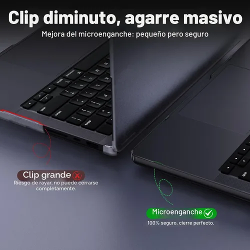 Vista 9 de Soonjet Funda para MacBook Pro de 14 pulgadas M5 M4 M3 M2 M1 Pro/Max 2026 Espacio Negro Claro