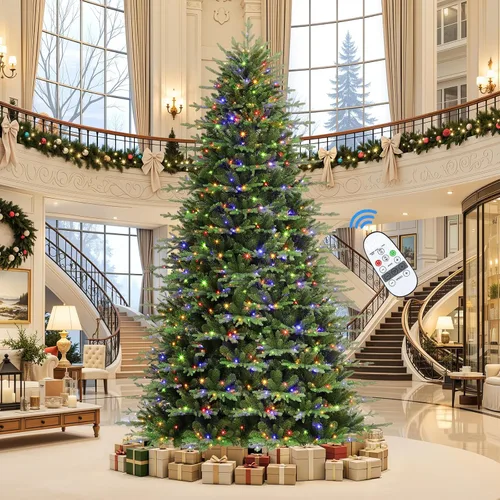 Vista 13 de SHareconn 4ft Prelit Artificial Aspen Christmas Tree with Remote Control 17 Modes & 330 Warm White & Multicolor Lights, 1869 PE & PVC Tips Full Xmas