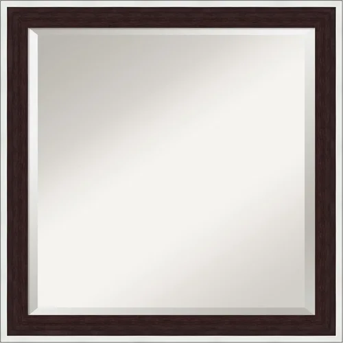 Vista 70 de Amanti Art Espejo de baño marrón para sobre lavabo, espejo rectangular de 24x20 Caleb Brown para tocador, marco rústico pequeño de estilo campestre