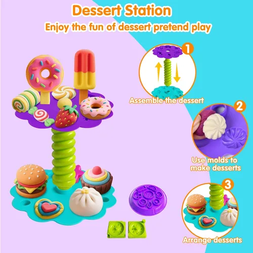 Vista 4 de EagleGrove Juegos de masa para niños de 4 a 8 años, artes y manualidades para niños de 4, 5, 6, 7, 8, 9, 10 años, kits de creaciones de cocina
