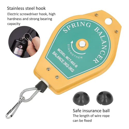 Vista 6 de Balanceador de resorte retráctil portaherramientas de 3 a 11.0 lbs de capacidad resistente para mantenimiento de línea de montaje industrial Equipo