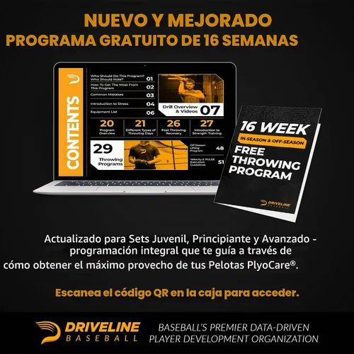 Vista 5 de Driveline Baseball PlyoCare Balls - Pelotas de entrenamiento de lanzamiento ponderadas + programa gratuito de 16 semanas