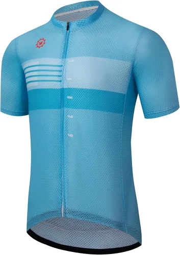 Vista 51 de GCRFL Maillot de ciclismo para hombre con 3+1 bolsillos con cremallera manga corta ciclismo ciclismo camiseta de ciclismo transpirable tela de malla
