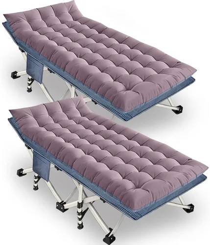Vista 8 de Cuna de Camping con Colchón Cómodo Camas para Dormir Fácil de Montar Cama de Camping Resistente Cama Plegable Cama de Huésped con Bolsa de Transporte