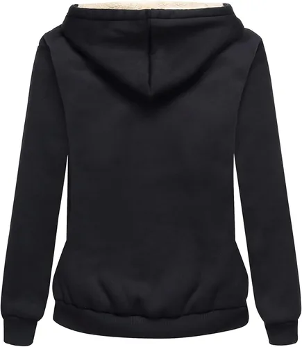Vista 2 de SWISSWELL Sudaderas con capucha para mujer, forro polar de invierno, con cremallera completa, forro de sherpa grueso