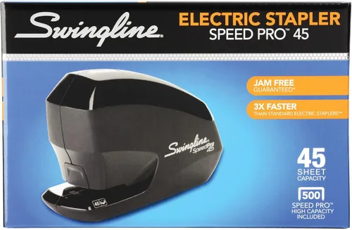 Vista 4 de Swingline Grapadora eléctrica, Speed Pro 45, capacidad de 45 hojas, color negro (S7042155)