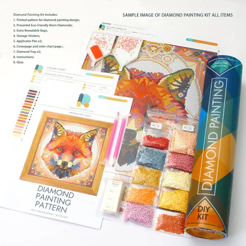 Vista 2 de Awesome Pattern Studio Quince DS1023, Diamond Painting Kit, Diamond Art Kits for Adults, Full Drill 5D Diamond Dots Kits. All Items Included.