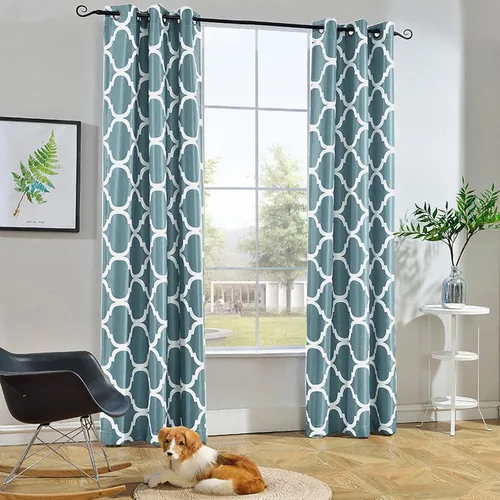 Vista 35 de Melodieux - Cortina opaca con aislamiento térmico y ojales, de estilo marroquí, 100 x 84 pulgadas, color gris (1 panel)