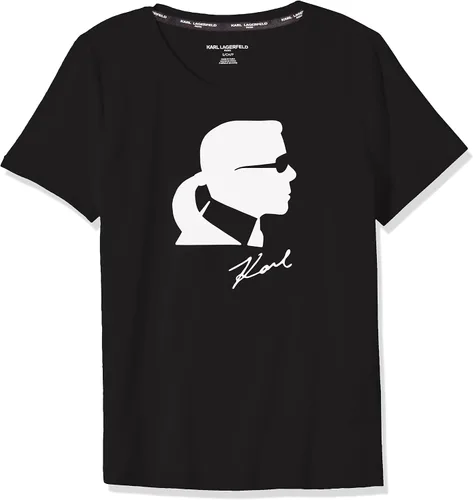 Vista 3 de Karl Lagerfeld Paris Women's Short Sleeve Graphic Logo Tee