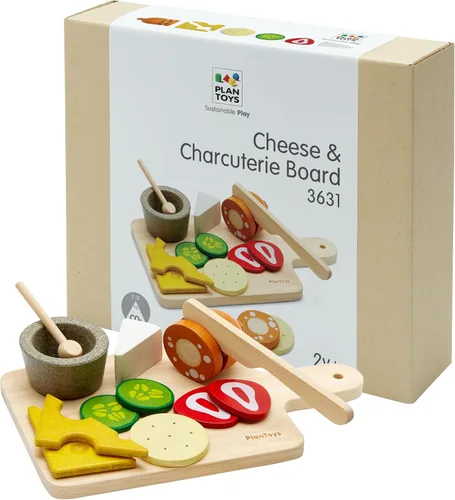 Vista 17 de PlanToys® Juego de helado de madera para niños Incluye soporte, cucharas y conos Comida de juego de simulación de postres para niños pequeños