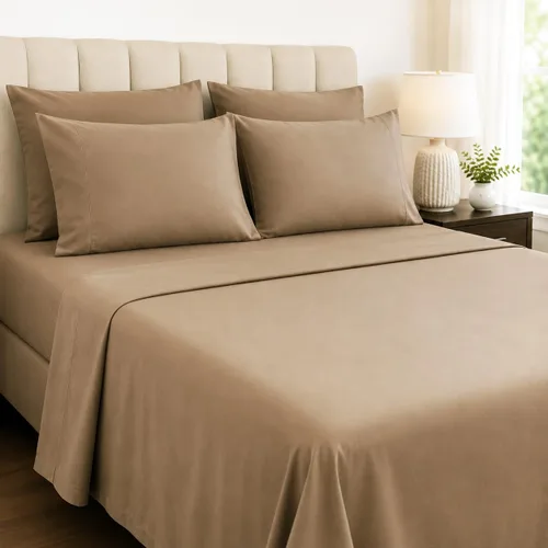 Vista 17 de Mattress-Homes Juego de sábanas de 4 piezas ultra lujosas 100% algodón suave de fibra larga de 16 pulgadas de profundidad, tamaño individual lavable