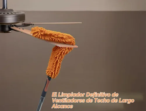 Vista 4 de Plumero de mango largo para limpieza/ Plumero de microfibra extensible con poste de extensión de 18-60 pulgadas/ Limpiador de ventilador