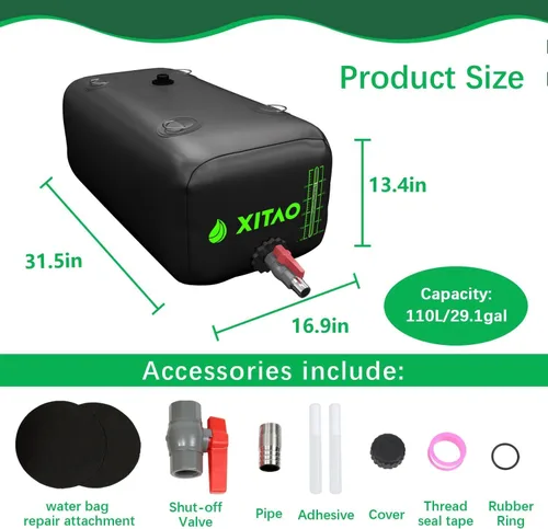 Vista 2 de XITAO Contenedores de almacenamiento de vejiga de agua, tanque de agua, almacenamiento de agua portátil plegable, contenedores de bolsa