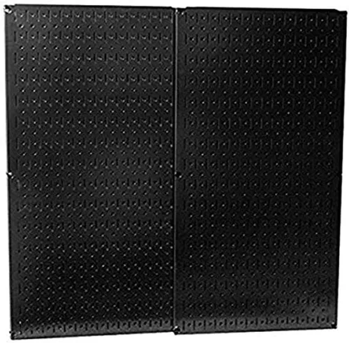 Vista 2 de Wall Control 30-P-3232B - Paquete con panel perforado de metal negro, 2 paneles anchos de 32 pulgadas de alto x 16 pulgadas de ancho, ASM-SH-1606 B