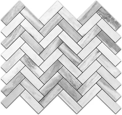 Vista 10 de STICKGOO 10 láminas para salpicaderos de azulejos para despegar y pegar, azulejos de salpicadero de PVC, azulejos de pared autoadhesivos en espiga