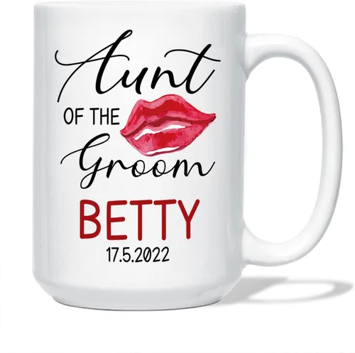 Vista 9 de Taza personalizada para la tía de la novia, taza de tía novia, regalo de boda para tía de la novia, regalo de tía de novia, taza de café de boda
