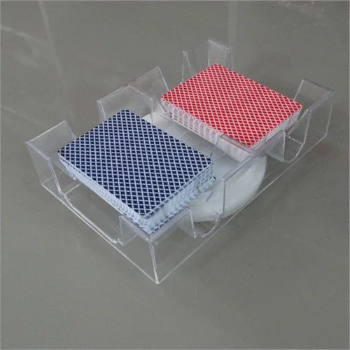 Vista 8 de Gonetre Cartas de juego de cartas, bandeja giratoria de 2 barajas/6 barajas, práctico soporte para cartas organizador transparente (poner 2 póquer)