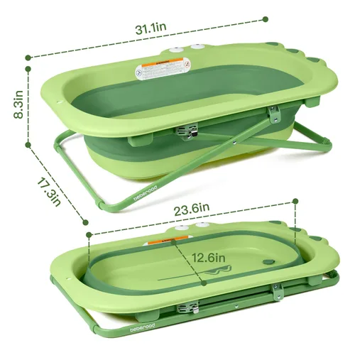 Vista 6 de Beberoad Love Bañera plegable para recién nacidos a niños pequeños – Tina portátil y ajustable con diseño antideslizante, bañera que ahorra espacio