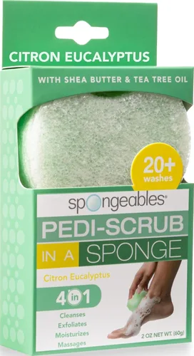 Vista 30 de Spongeables Pedi Scrub Foot Exfoliating 20+ Wash Sponge, aceite de argán, 2