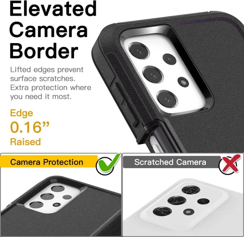 Vista 5 de AICase para Galaxy A23 Funda con Clip para Cinturón(6.6"), Cubierta de Teléfono Resistente Resistente a los Golpes, Protección Duradera de Grado