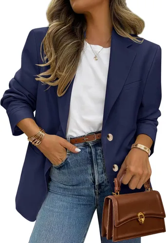 Vista 21 de PRETTYGARDEN Blazers 2026 para mujer casual de negocios Caqui oscuro