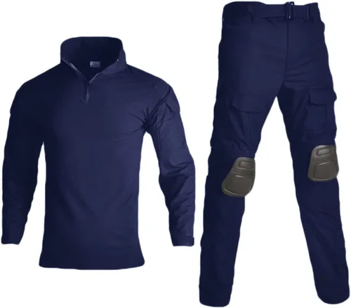Vista 7 de HARGLESMAN Men's Tactical Military Suits Long Sleeve Uniforms Combat Shirt and Pants with Knee Pads ACU