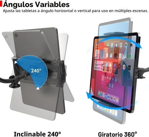 Vista 7 de APPS2Car Soporte para Tablet en Coche para iPad Portátil para Camiones Montura de Brazo Largo Extensión Ventosa Fuerte Montura para Parabrisas