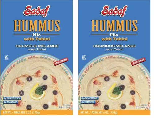 Vista 3 de Sadaf Mezcla de hummus con Tahini - Hummus de Tahini para cocinar - Comida saludable vegetariana - Sin MSG - Kosher - Caja de 6 onzas