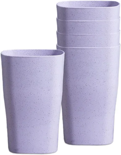Vista 8 de Incauca Juego de 5 vasos cuadrados de plástico de 16 onzas, vaso de plástico para baño para cepillo de dientes, vaso apilable para cepillado