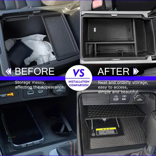 Vista 3 de 2 piezas 2024 2025 2026 Honda CR-V CRV CRV Accesorios híbridos Bandeja organizadora de consola central para Honda CR-V 2025 2024 2023 Organizador
