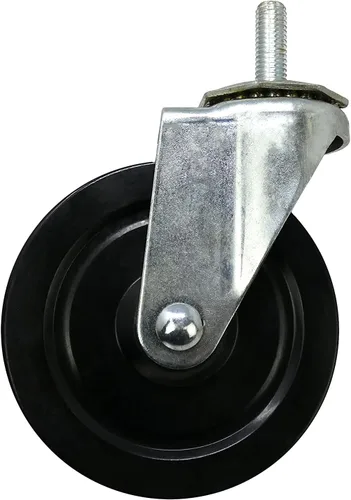 Vista 7 de Shepherd Hardware 9023 Rueda giratoria de goma suave de 4 pulgadas, diámetro de vástago de 1/2 pulgada, capacidad de carga de 200 libras