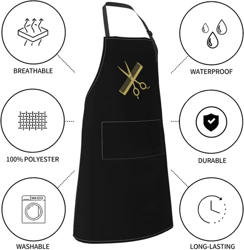 Vista 6 de Delantal de estilista personalizado para estilista delantales de peluquería personalizados con bolsillos Delantales de peluquería impermeables