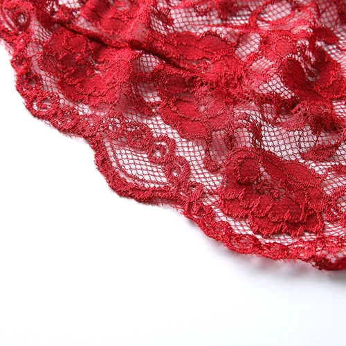 Vista 5 de Lencería para mujer, de encaje transparente, mini babydoll de peluche, sexy, sin espalda, ropa de dormir