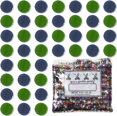 Vista 138 de Confetti Circle 1/4" Negro, Azul Marino Combo - 2 bolsas de media onza (1 oz) (8550/9971)