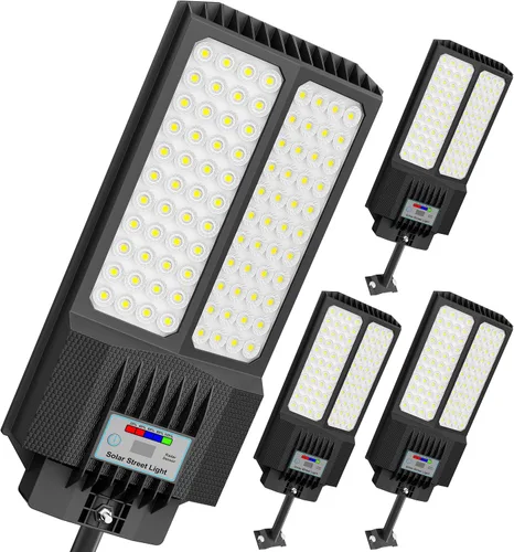 Vista 18 de Luz solar de calle de 7000 W, luces solares comerciales impermeables al aire libre, 200 luces LED de alto brillo, luces solares de estacionamiento