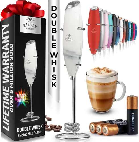 Vista 107 de Zulay Milk Boss Espumador de leche potente manual, hace espuma para latte, batidor para mezclar bebidas, café, miniespumador para capuchino, frappé
