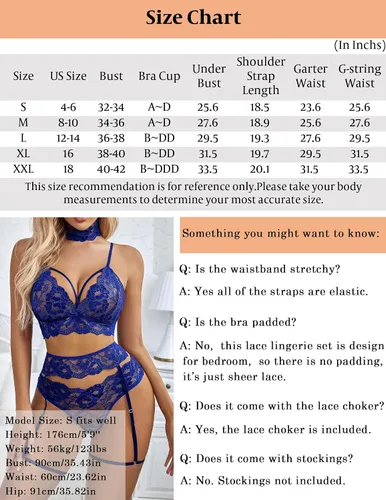 Vista 6 de Avidlove Conjunto de lencería para mujer con liguero conjunto de brasier y bragas sexy de encaje
