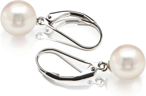 Vista 3 de PAVOI Sterling Silver Simulated Shell Pearl Earrings Leverback Dangle Studs