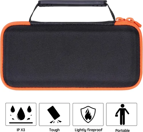 Vista 7 de co2CREA Funda rígida compatible con altavoz GPS Bushnell Golf Wingman View Estuche negro + cremallera naranja