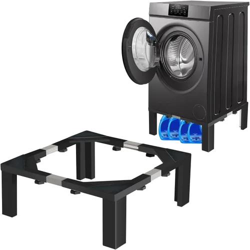 Vista 12 de Pedestal de lavandería de acero inoxidable resistente, soporte universal para lavadora y secadora de 6 pulgadas de altura para máquinas de carga